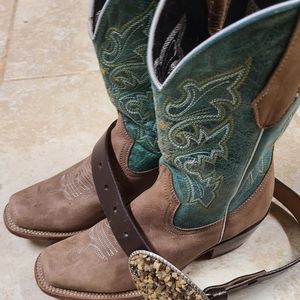 Cowboy Boots and belt size 6